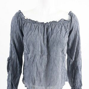 Guess Womens Blouse Shirt Top M Blue White Striped